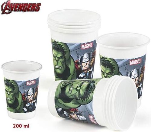 10 vaso plastico Avengers 200ml