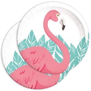 8 assiettes en papier flamingo 23cm