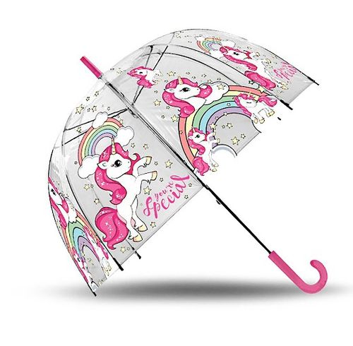 paraguas transparente unicornio 48cm