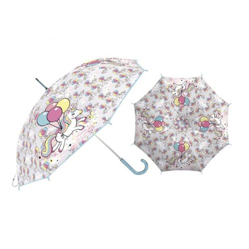 paraguas transparente unicornio 46cm