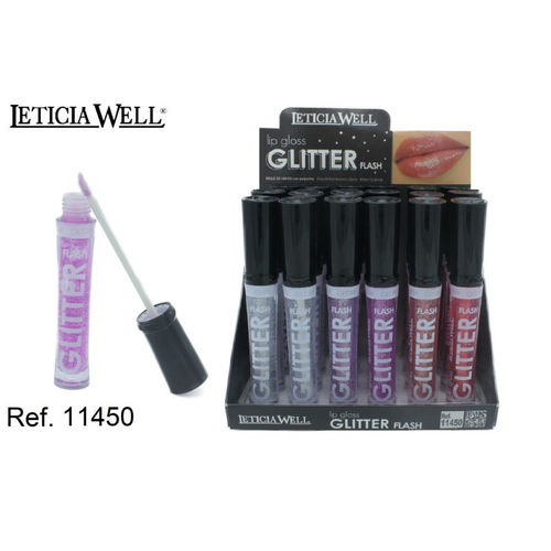 LIPGLOSS GLITTER FLASH 6 COLORES (0.55€‚ UNIDAD) PACK 24 LETICIA WELL