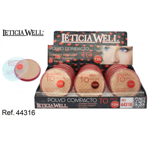 POLVO COMPACTO TO WEAR 12H 3 COLORES (0,69€‚ UNIDAD) PACK 18 LETICIA WELL
