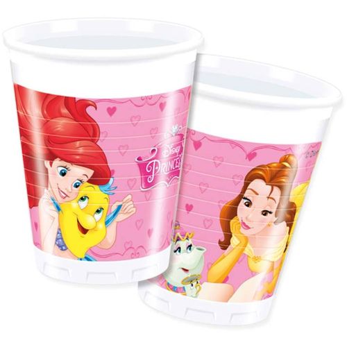 8 vasos plastico Princesa 200ml