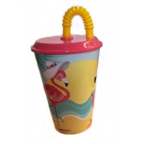 cup with straw Flamingo