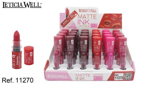 LIPSTICK MATTE INK 24H.(0.75€ UNIDAD) PACK 24 LETICIA WELL