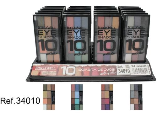 EYESHADOW 10 COLORES (0.79€ UNIDAD) PACK 24 LETICIA WELL