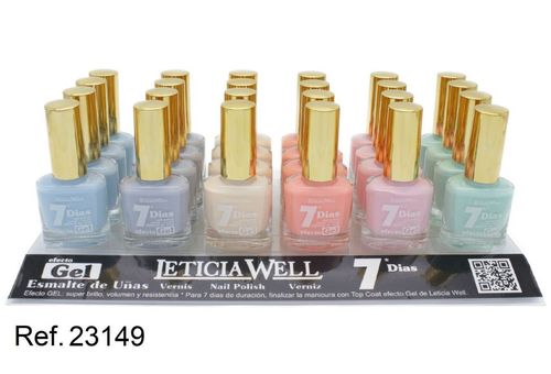 nail polish 7 days efect gel (0,55€/pcs) PACK 24 LETICIA WELL
