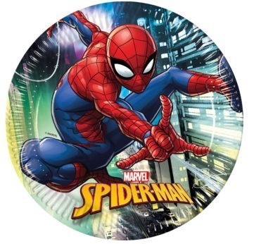 6 paper plates Spiderman 23cm