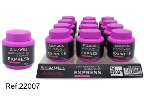 DISSOLVANT POUR ONGLES EXPRESS 50ML. (0.69€ UNITE) PACK 12 LETICIA WELL