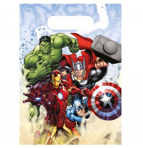 6 bolsas fiesta Avengers 16x23cm