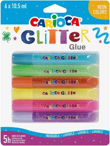 6 glitter glue Carioca 10,50ml