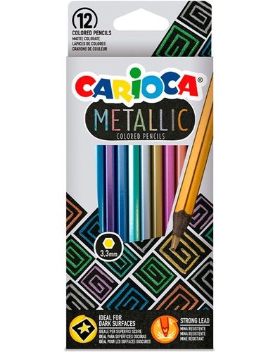 12 lapices color metallic CARIOCA