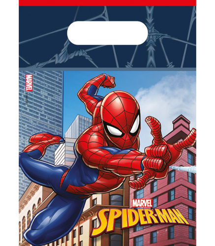 6 bolsas fiesta Spiderman 16x23cm